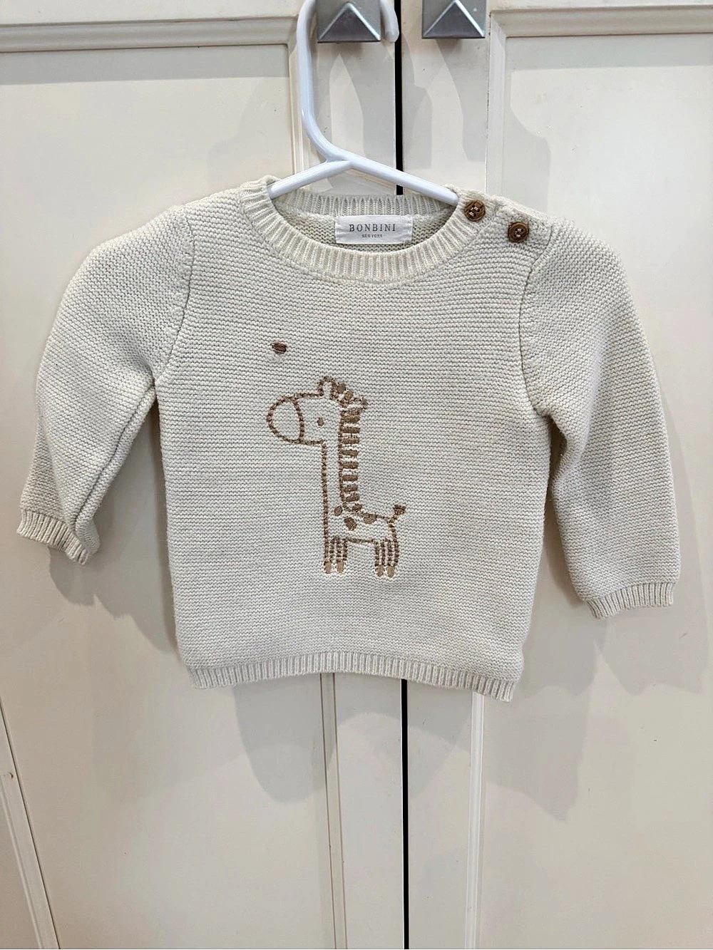 Bonbini Giraffe Sweater Cream Baby 12M